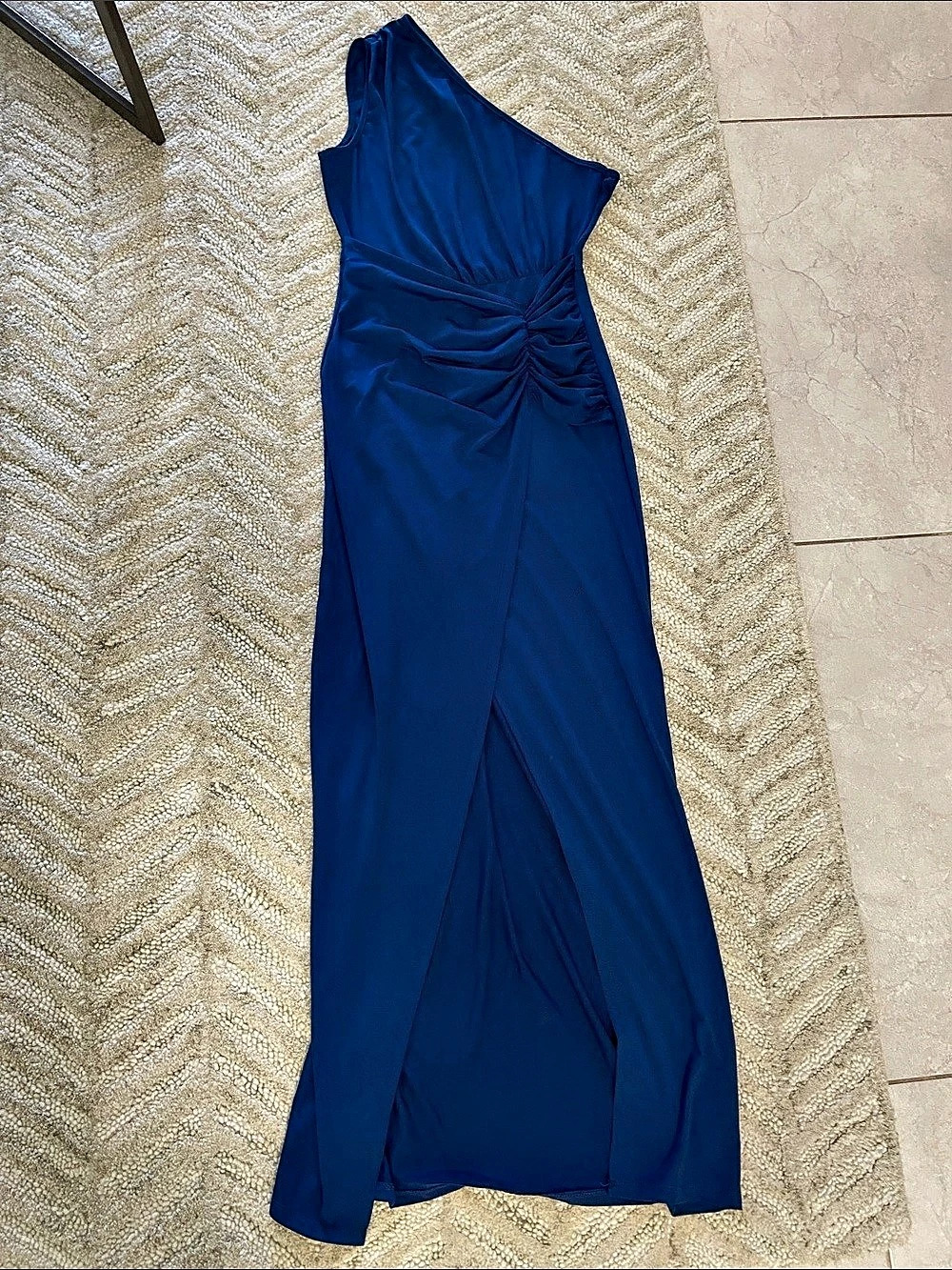 Blue Ruched Maxi Dress Like New